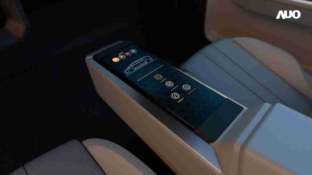 PG国际以人性化设计打造多变形态中控显示(Morphing Center Control)，，，不使用时仅平面显示信息，，，进行操作时，，，显示器则会动态隆起，，，转变成3D实体按钮，，，并有触觉回馈，，展示人机互动新体验